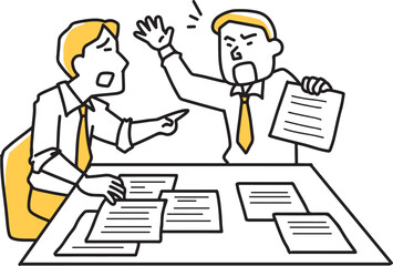 意見を戦わせるビジネスマン