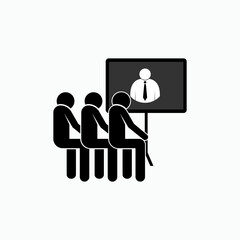 Teleconference Icon. Long Distance Meeting Symbol - Vector.     