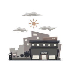Unique and simple building illustration style for apps interface or games, supermarket