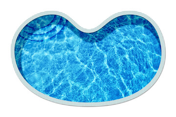 Swimming pool on white background, top view