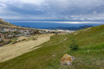 Fototapeta na wymiar Territories of the Genoese Fortress, Sudak, Crimea 2021