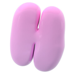 Alphabet H bubble letter illustration in 3D design