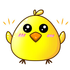 Obraz premium Cute yellow cartoon chick.