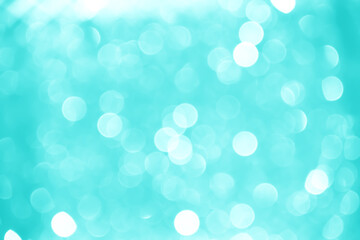 Blue glitter bokeh sparkle soft focus for festival christmas happy new year or valentine day and wedding background