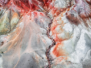 Red colorful mountains in Altai, Siberia, Russia. Abstract nature background