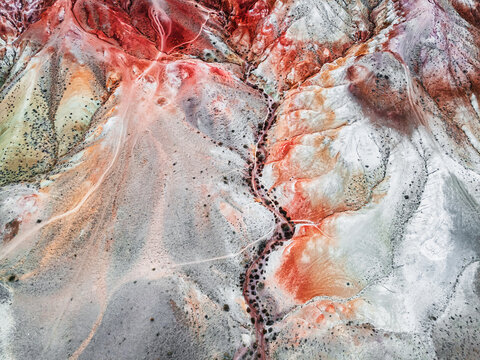 Red colorful mountains in Altai, Siberia, Russia. Abstract nature background © smallredgirl