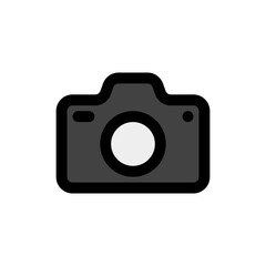 Camera icon in filled line style, use for website mobile app presentation