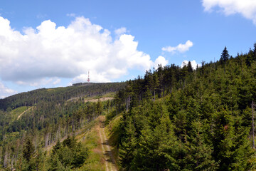 Skrzyczne mountain in southern Poland, the highest mountain of the Silesian Beskids. Skrzycze is one of the Polish Crown Peak