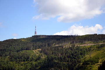 Skrzyczne mountain in southern Poland, the highest mountain of the Silesian Beskids. Skrzycze is one of the Polish Crown Peak