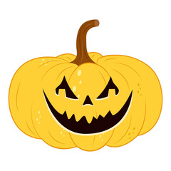 Fototapeta premium Halloween pumpkin isolated. Scary face pumpkin. Halloween decoration. Png illustration. 