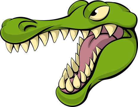 Alligator or crocodile cartoon character