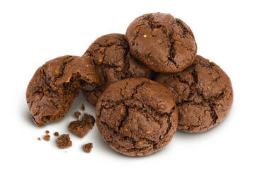 chocolate cookies isolated on white background with full depth of field