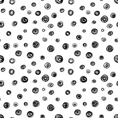 Abstract seamless pattern. Hand drawn vector illustration. Pen or marker doodle sketch. Black and white scribble