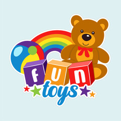 Kids zone logo concept illustration. Toys for children emblem