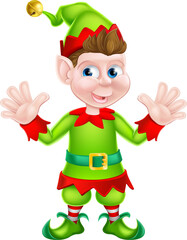 Waving Cartoon Elf