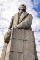 Petrozavodsk, Russia - June 12, 2022: Fragment of the monument to Lenin in Petrozavodsk