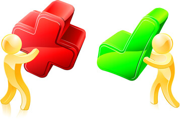 Tick and cross concept