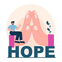 Hope concept. New beginning and faith in the future, support