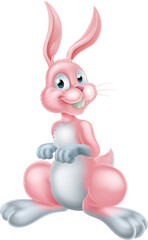 Naklejka na ściany i meble Cartoon Pink Easter Bunny Rabbit