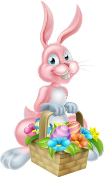 Bunny Rabbit with Easter Basket