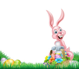 Cartoon Easter Bunny Egg Basket
