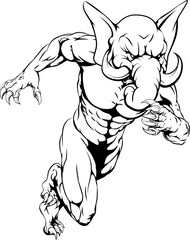Elephant sports mascot running