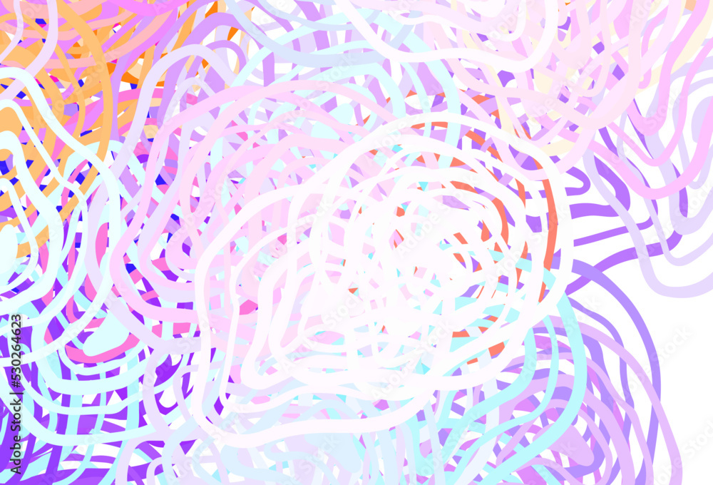 Poster light blue, yellow vector pattern with random forms.