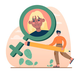 Gender inequality concept. Women social imparity problem