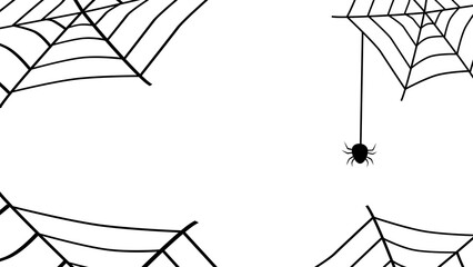 蜘蛛の巣とクモの背景のイラスト
