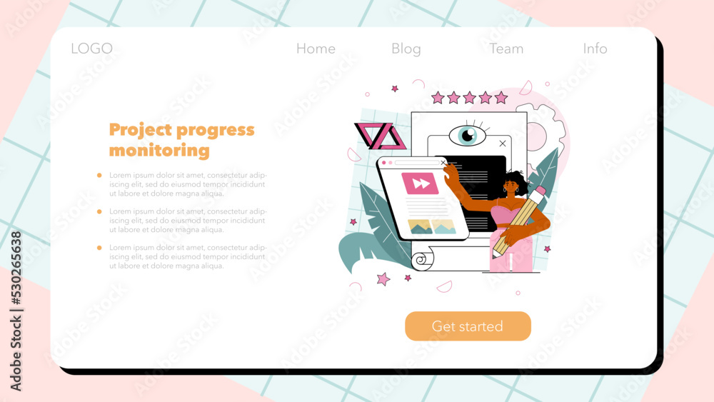Poster back end development web banner or landing page. software development