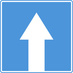 The sign is a one way road. Vector image.