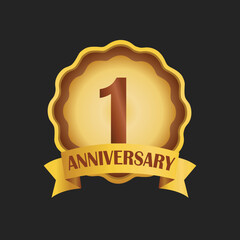 1th anniversary golden badge