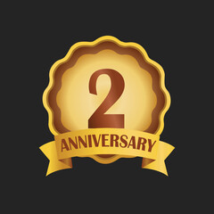 2th anniversary golden badge