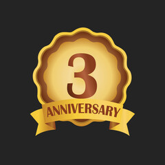 3th anniversary golden badge