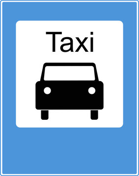 The place where passenger taxis stop. Vector image.