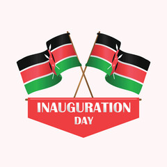 Happy inauguration day, kenya flag, high quality vector