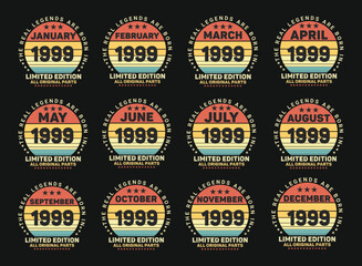 The Real Legends Are Born In 1999 Birthday Quotes Bundle, Birthday gifts for women or men, Vintage birthday shirts for wives or husbands, anniversary T-shirts for sisters or brother