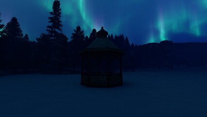 Fototapeta premium gazebo in nature landscape