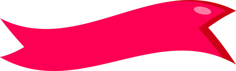 Red ribbon wave flat icon