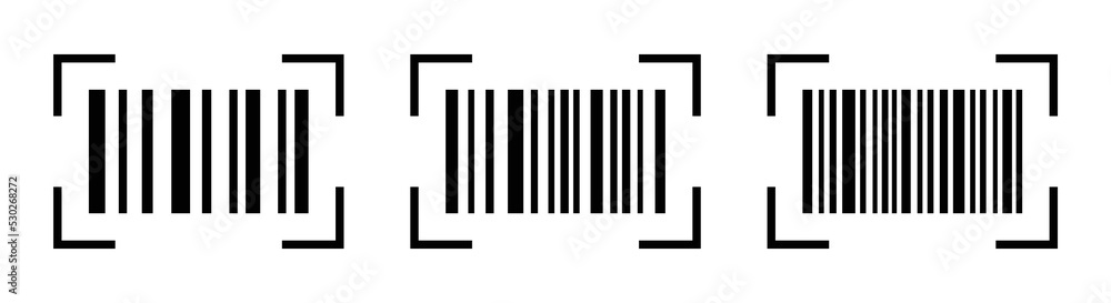 Poster scan barcode icon set. vector illustration.
