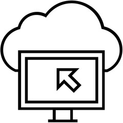 Cloud Computing Line Vector Icon