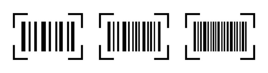 Scan barcode icon set. Vector illustration.