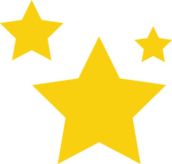 Three stars flat icon yellow