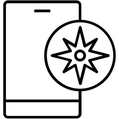 Navigation Line Vector Icon