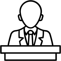 Conference Room Line Vector Icon