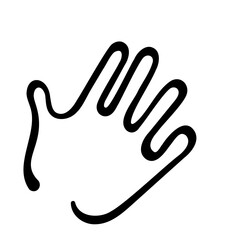 Isolated Line Drawing of a Hand