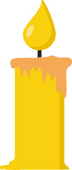 Yellow candle flat icon style