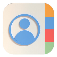 Contact icon illustration in 3D design