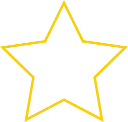 Yellow star linear icon flat style