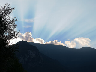 clouds and sunrays